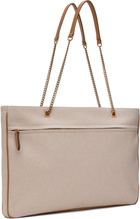 Valentino Beige Viva Superstar Large Canvas Shopping Tote
