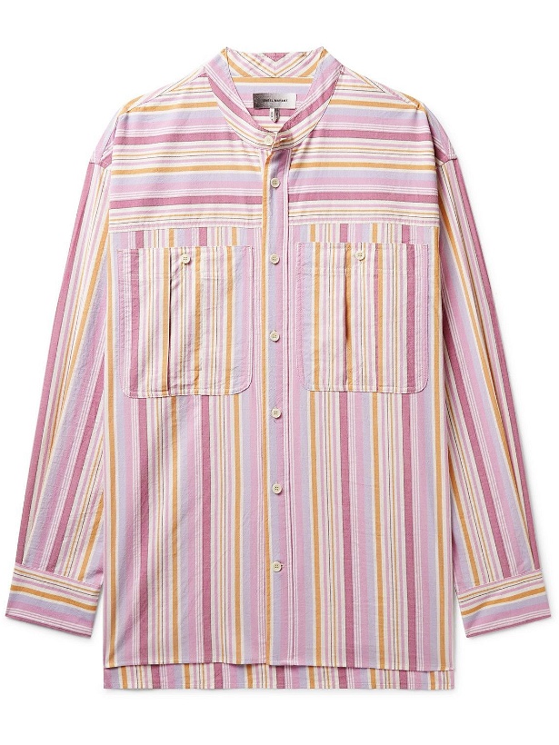 Photo: Isabel Marant - Taylori Grandad-Collar Striped Cotton-Poplin Shirt - Pink