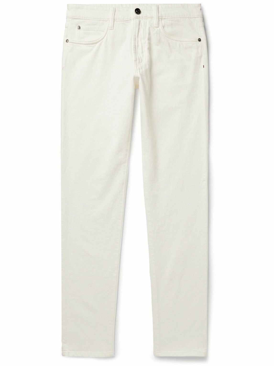 Photo: Loro Piana - New York Slim-Fit Jeans - White