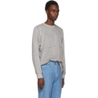 Eckhaus Latta Grey Velour Lapped Sweater