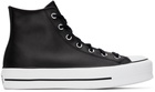 Converse Black Leather Chuck Taylor All Star Lift High Sneakers