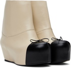 LAURA ANDRASCHKO Beige Riding Ankle Boots