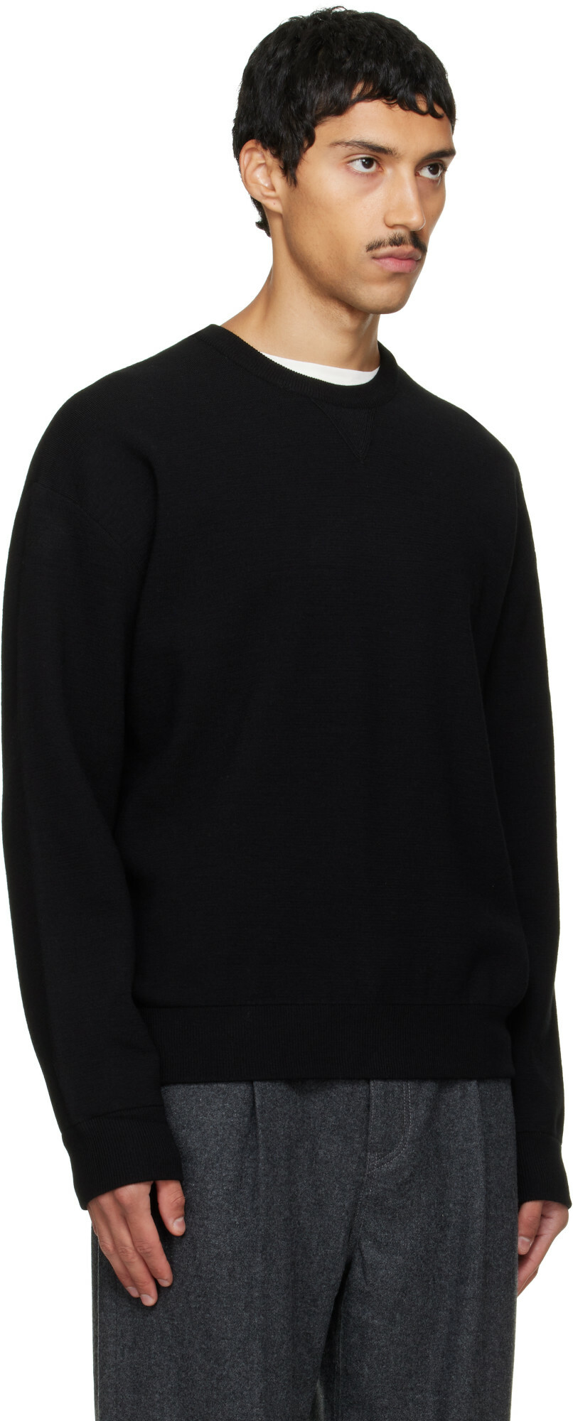 Solid Homme Black Wool Sweater