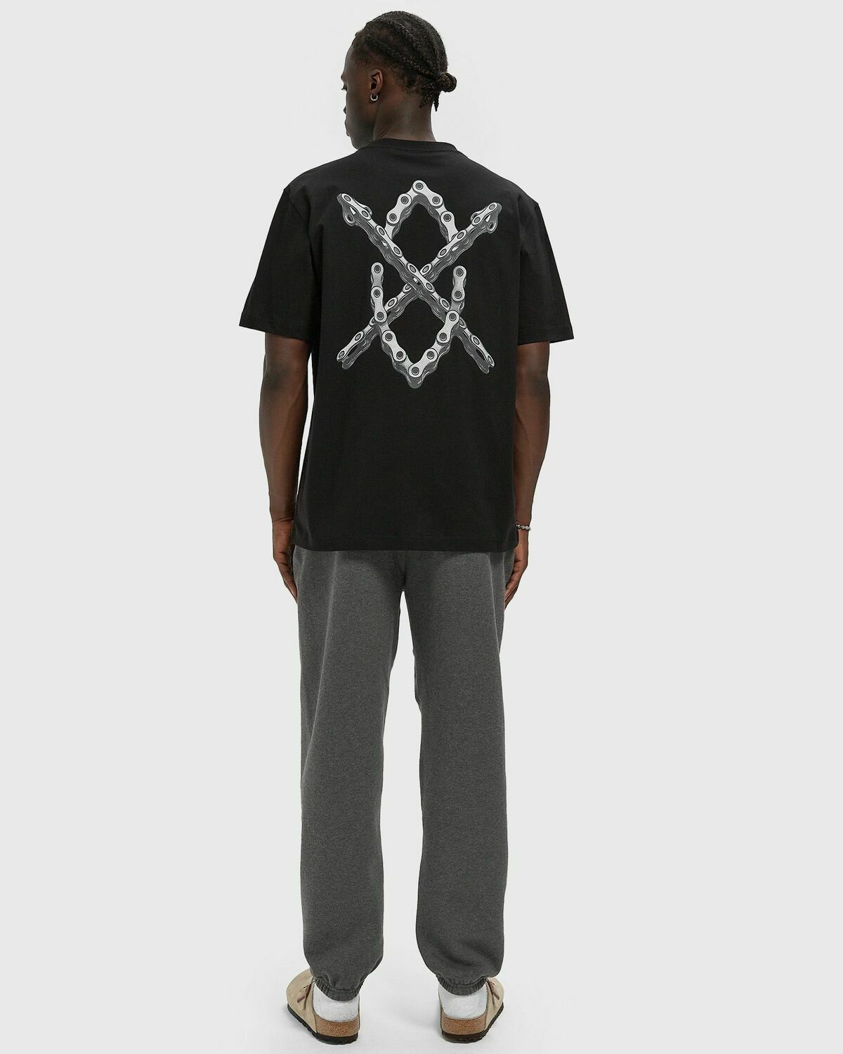 Daily Paper CHAIN SHIELD TEE Black Mens Shortsleefe