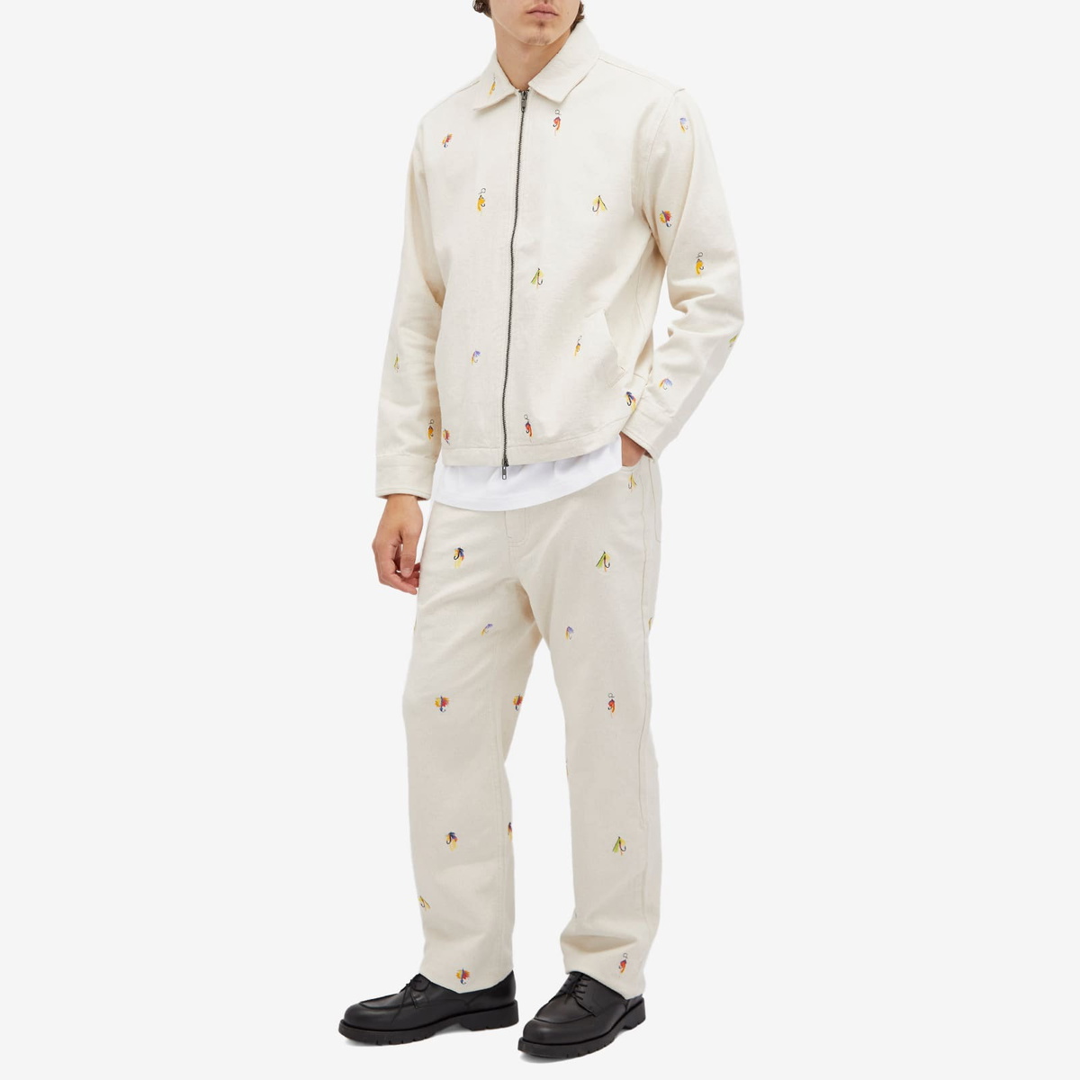 Percival Men's Heras Lures 5 Pocket Trousers in Ecru