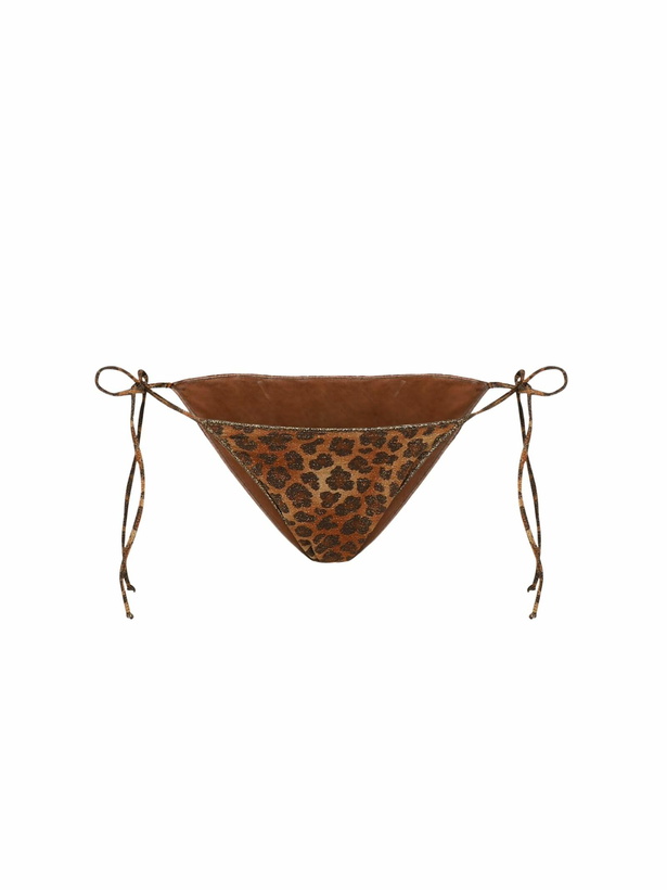 Photo: MC2 Saint Barth Lurex Swim Briefs With Animal Print