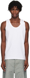 Marina Yee White Deconstructed Tank Top