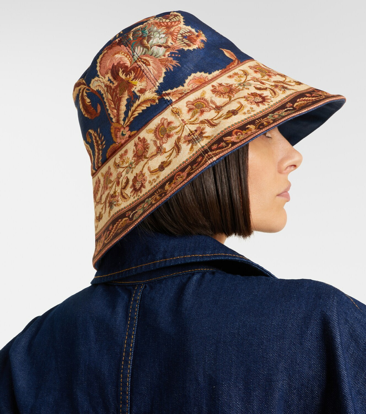 Zimmermann Reversible printed linen bucket hat