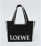 Loewe Large logo raffia tote bag