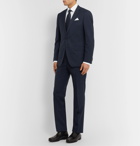 Hugo Boss - Navy Slim-Fit Checked Virgin Wool Suit - Blue