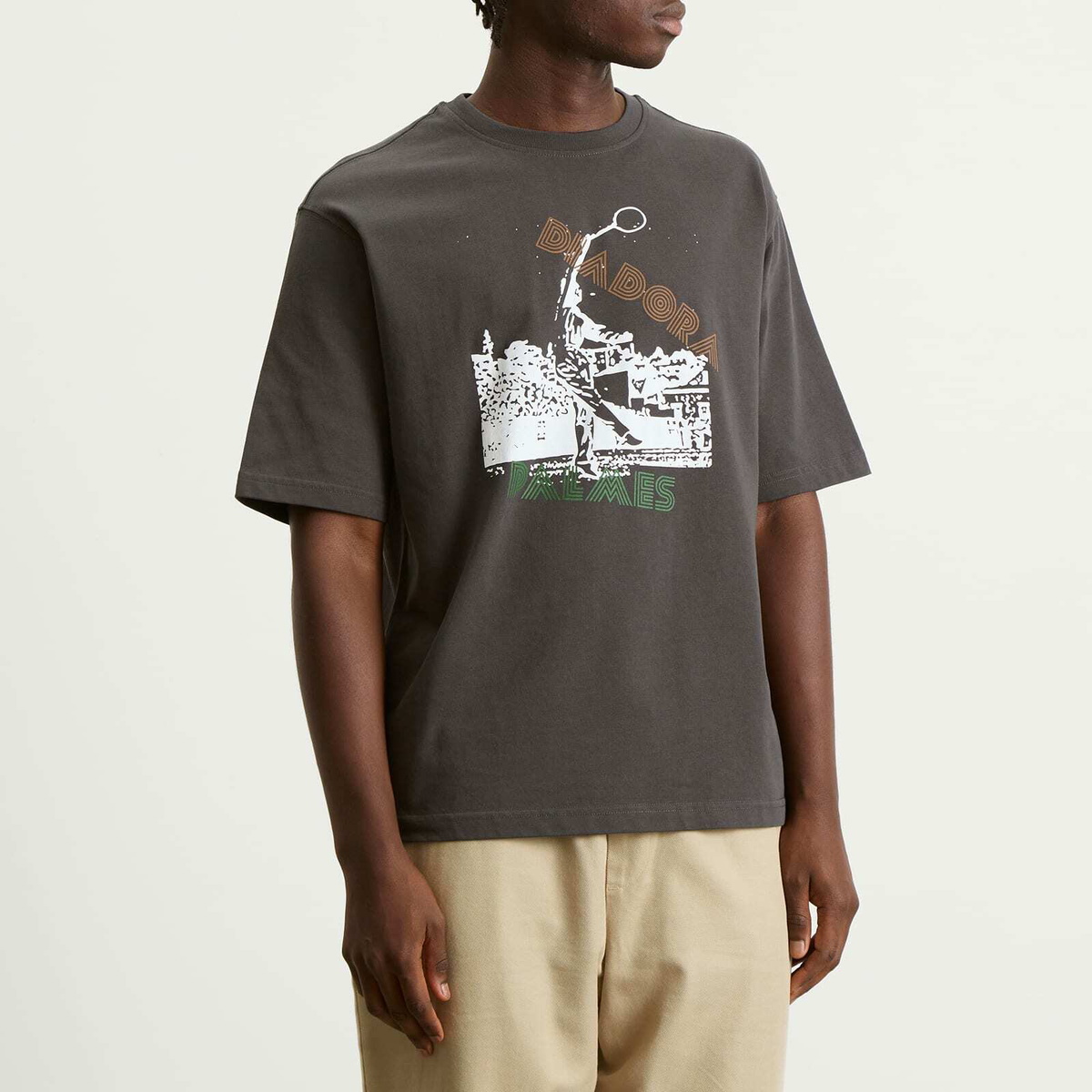 Diadora Men's x Palmes Legacy T-Shirt in Black Oyster
