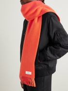 Mr P. - Logo-Appliquéd Fringed Cashmere Scarf
