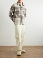 Alanui - Checked Brushed Wool and Alpaca Overshirt - Brown