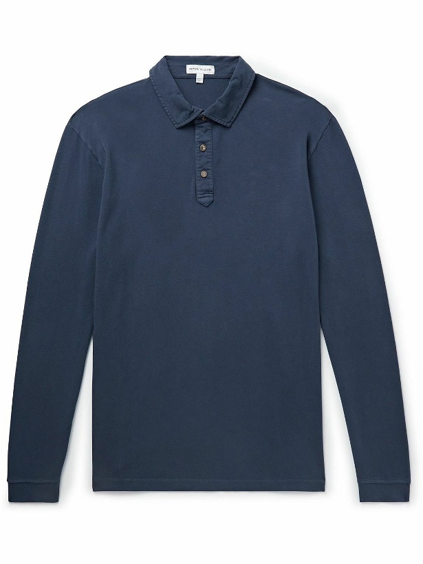 Photo: Peter Millar - Lava Stretch-Pima Cotton-Jersey Polo Shirt - Blue