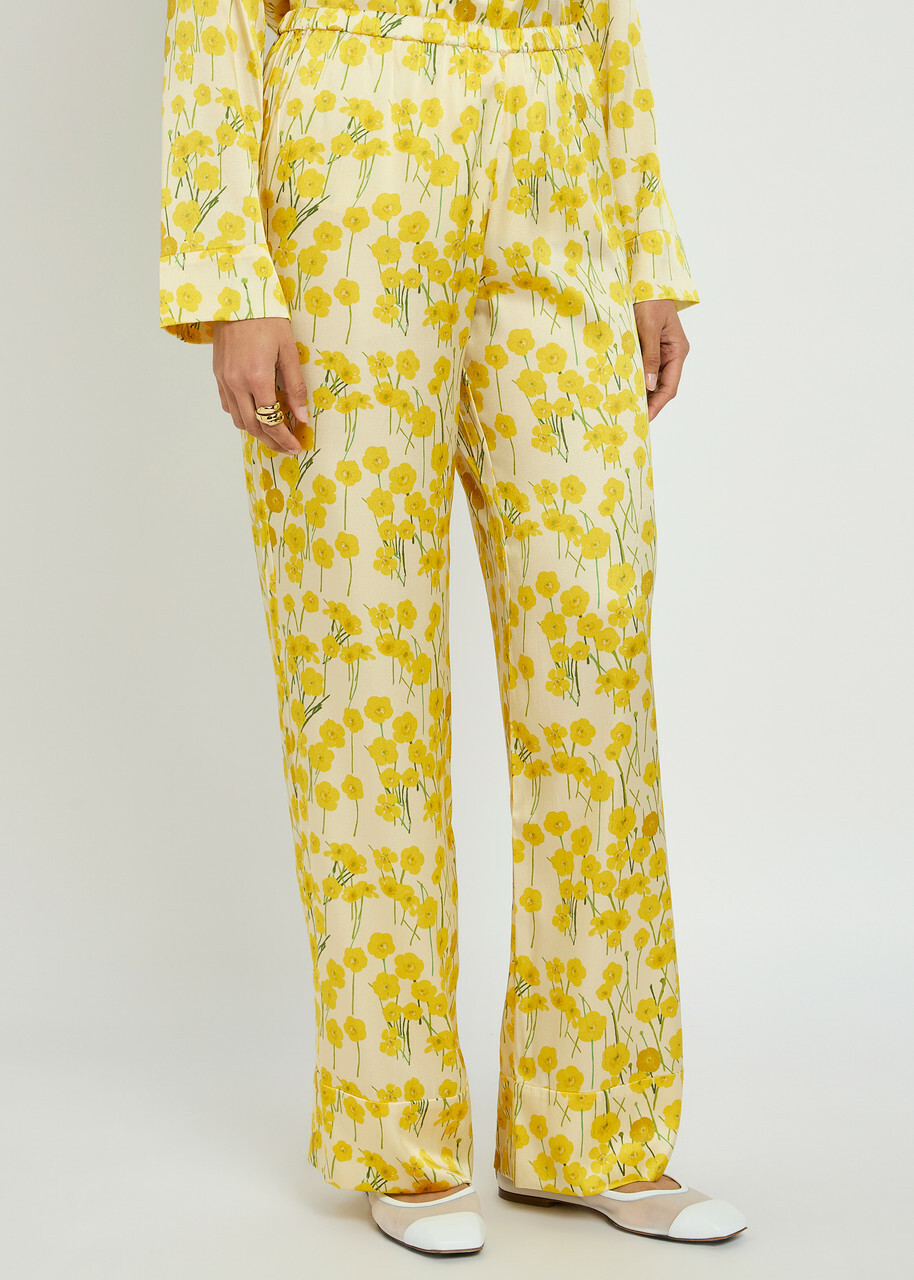 Bernadette Louis Floral-print Stretch-silk Pyjama Trousers Multi Print