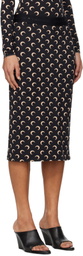 Marine Serre Black Moon Printed Jersey Midi Skirt