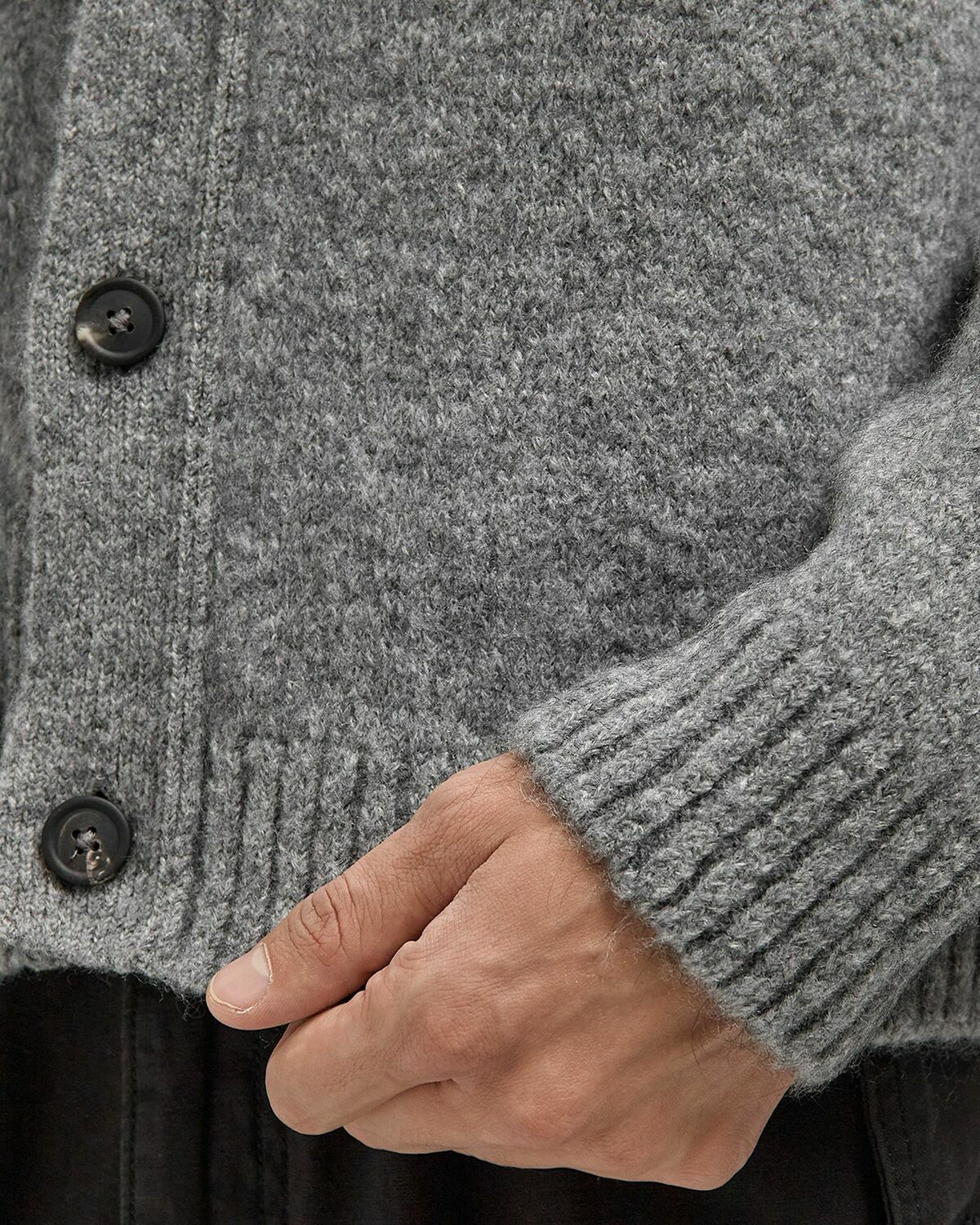 Edmmond Studios DUCK PATCH CARDIGAN Grey Mens Zippers & Cardigan