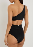 Max Mara Ruched High-waisted Stretch-polyamide Bikini Briefs Black