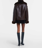 David Koma Reversible shearling and leather jacket