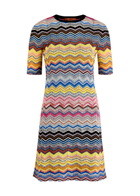 Missoni Zigzag Embellished Knitted Mini Dress Multicoloured