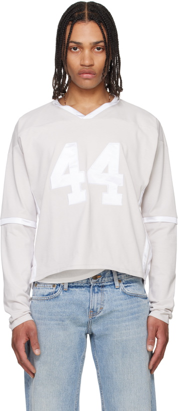 Photo: Raimundo Langlois Gray & White Layered V-Neck T-shirt