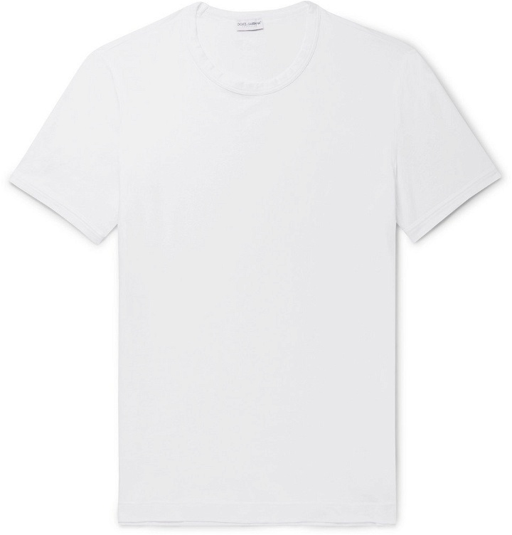 Photo: Dolce & Gabbana - Stretch-Cotton Jersey T-shirt - White