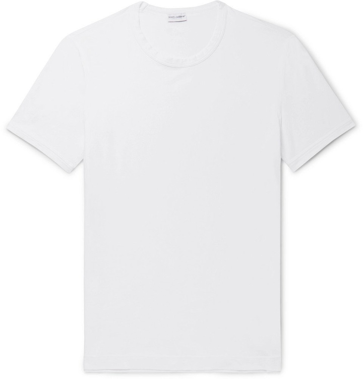 Photo: Dolce & Gabbana - Stretch-Cotton Jersey T-shirt - White