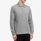 Moncler Men's Long Sleeve Polo T-Shirt in Grey