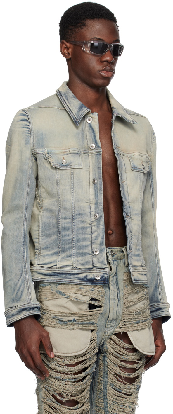 Rick Owens DRKSHDW Blue Trucker Denim Jacket Rick Owens Drkshdw