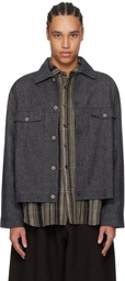 Aviva Jifei Xue Navy Trucker Denim Jacket