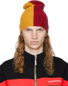 SPENCER BADU Red & Yellow Split Beanie