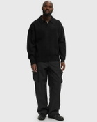 ØLÅF OVERSIZED KNITTED POLO Black Mens Pullover