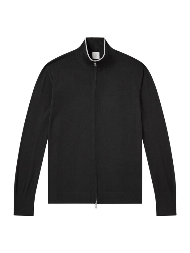 Photo: Eleventy - Wool Zip-Up Cardigan - Black