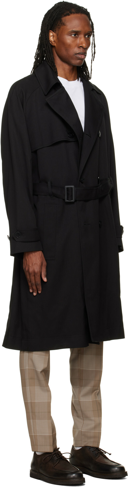 Hugo Black Belted Trench Coat