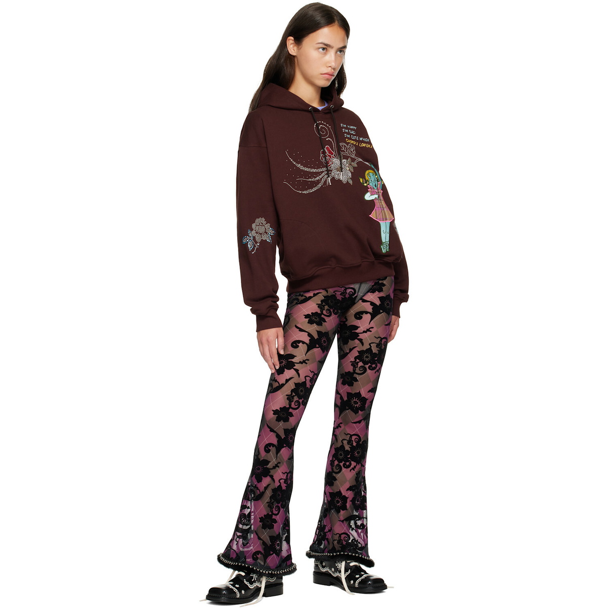 Chopova Lowena Purple Dew Sweeper Mesh Leggings