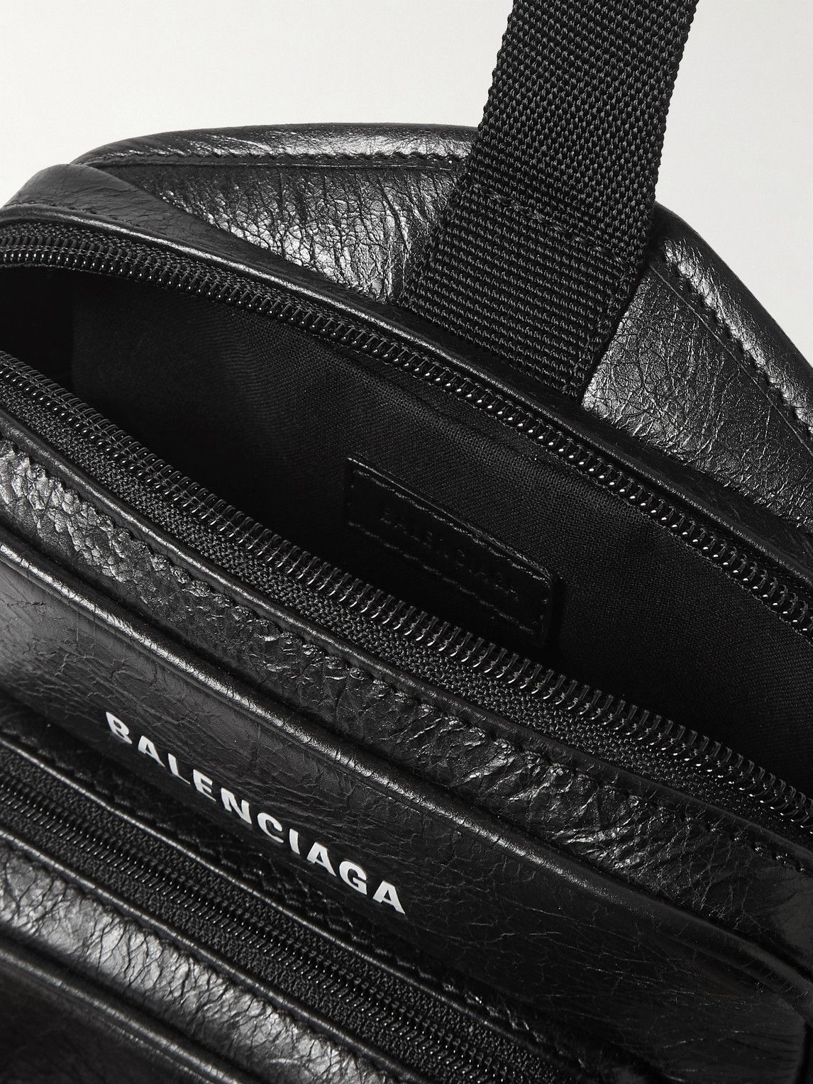 Balenciaga Everyday Croc-effect Leather Backpack in Black