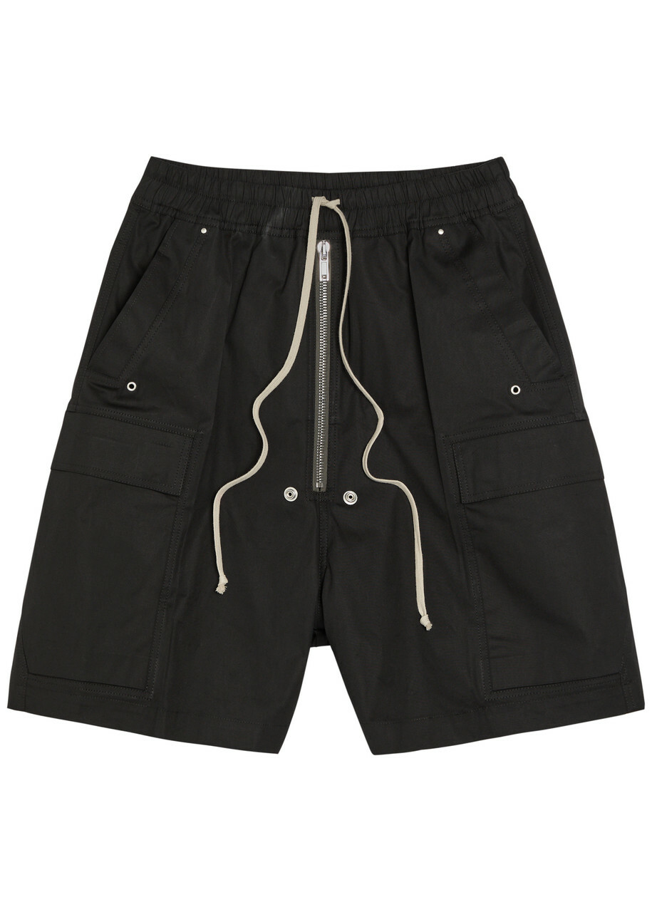 Rick Owens Cargobela Stretch-cotton Cargo Shorts Black