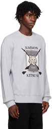 Maison Kitsuné Gray College Fox Sweatshirt