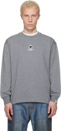 AAPE by A Bathing Ape Gray 'AAPENOW' Clover Moonface Long Sleeve T-shirt