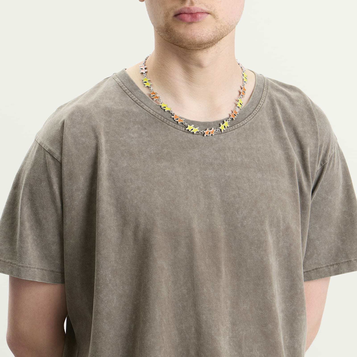 TwoJeys Melted Stars Necklace in Yellow/Orange 