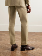 TOM FORD - Shelton Slim-Fit Straight-Leg Cotton and Silk-Blend Suit Trousers - Neutrals