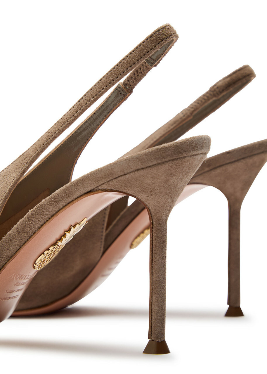 Aquazzura Voltaire 85 Suede Slingback Pumps