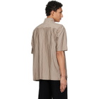 HOMME PLISSÉ ISSEY MIYAKE Brown Stripe Jersey Shirt