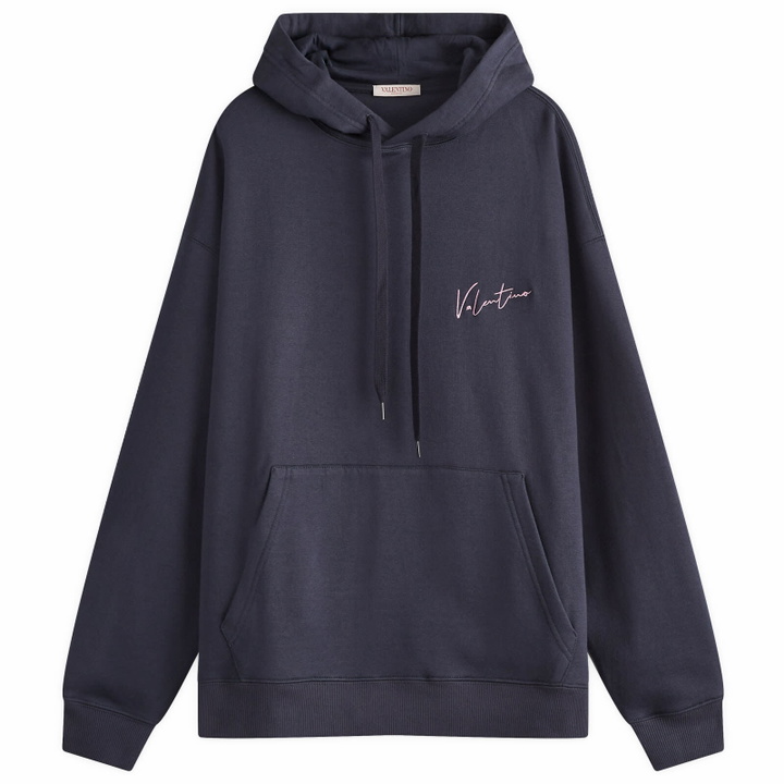 Photo: Valentino Men's Logo Popover Hoodie in Navy
