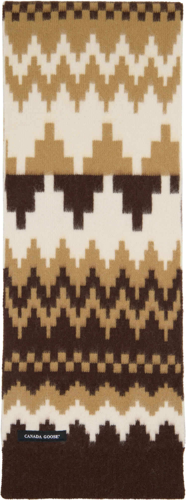 Canada Goose Beige Fair Isle Scarf