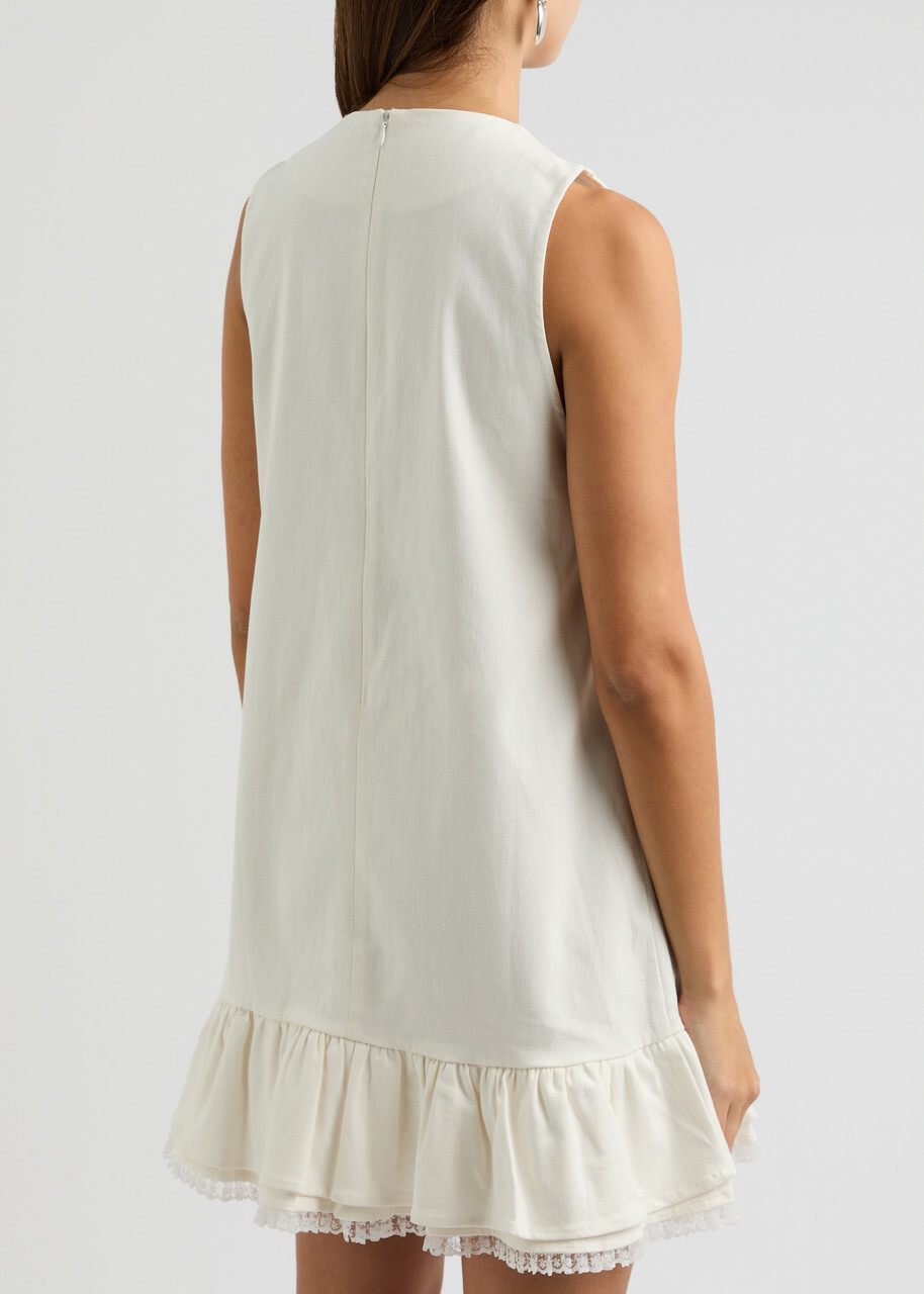 white christmas dresses Darling Daze Denim Mini Dress in White M / White