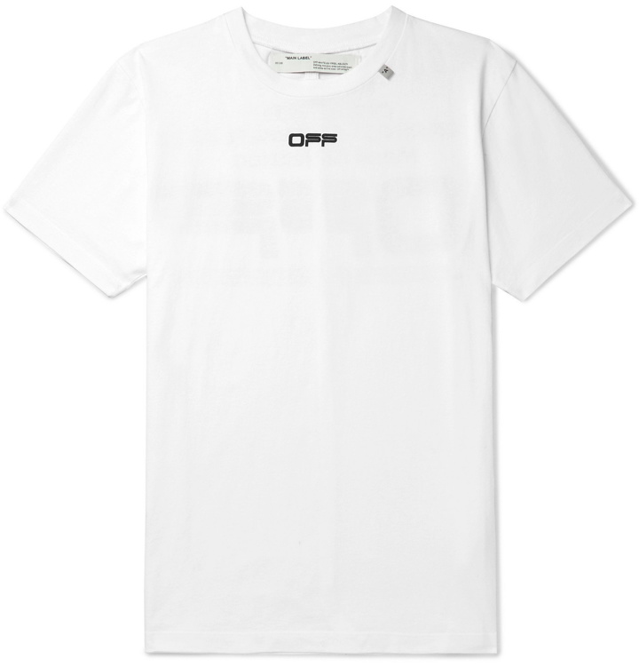 Photo: Off-White - Slim-Fit Logo-Print Cotton-Jersey T-Shirt - White