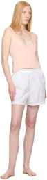 SKIMS White Cotton Poplin Boxer Pyjama Shorts