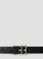 Intrecciato Double Buckle Belt in Black