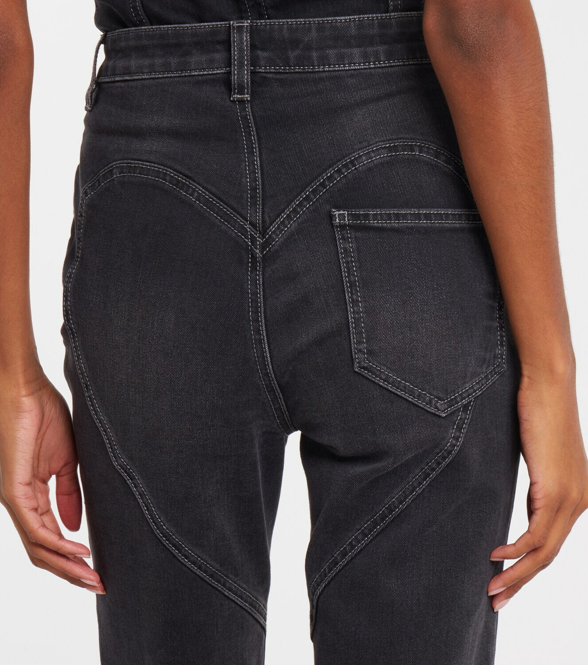 Area Bow-detail cropped straight jeans